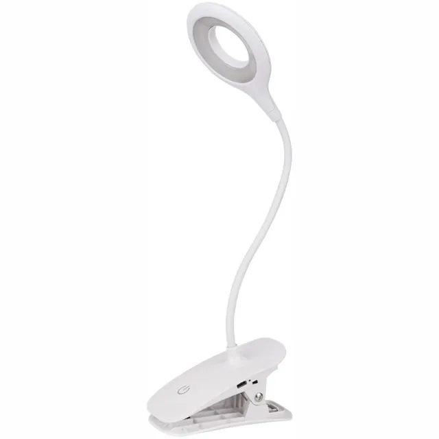 Flintry Leeslamp - Klemlamp - Oplaadbare LED nachtlamp - Met dimfunctie en 3 kleurtemperaturen - Geschikt als studielamp, slaapkamerlamp of verlichting voor de make-upspiegel Wit