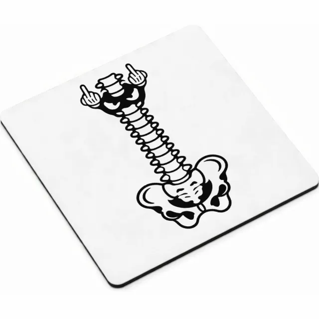 Mr Cadeautjes MDF magnetische fotolijst vierkant 9,5 - design Humoristische lichaamsgrap met een andere verticale anatomis | cadeau Wit