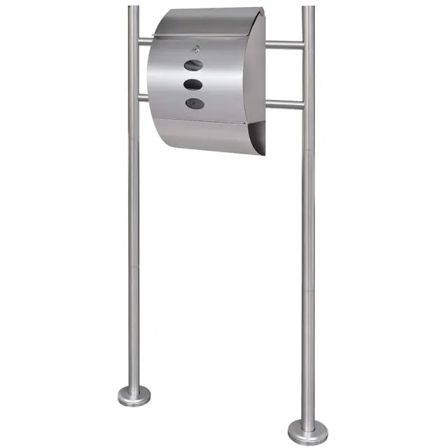 vidaXL Brievenbus op RVS standaard Zilver