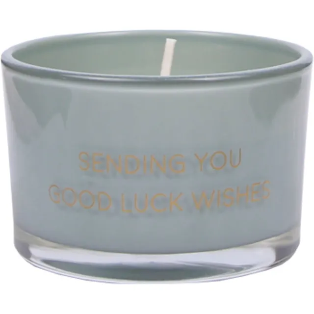 My Flame Lifestyle MY FLAME - Sojakaars met waxfiguurtje - SENDING YOU GOOD LUCK WISHES - Jasmin Luxe - Branduren: 25u Groen