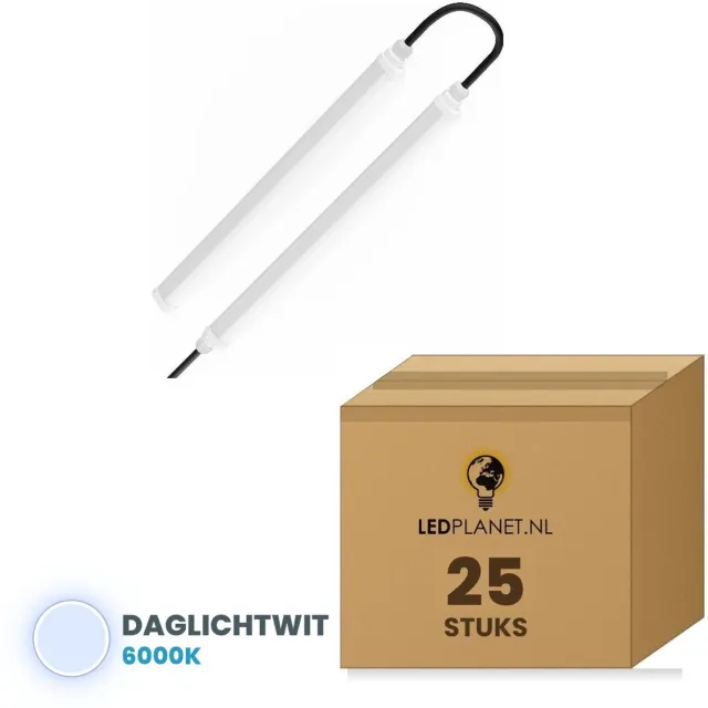 Tsong LED TL armatuur tri-proof 150 cm - 25 stuks - 45W - Daglichtwit 6000K - 6300 lm - Koppelbaar - IP65 IK08 - 230V