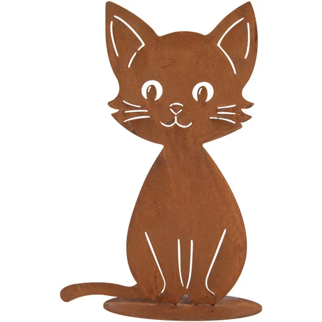 Clayre & Eef Tuindecoratie Kat Bruin Metaal