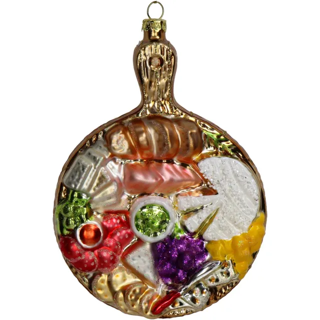 HD Collection Ornament kerstbal Cold Cuts Plaat Glas Multi 14.5 cm HD Collection