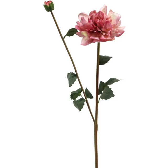 Viana Kunstbloem dahlia roze bloesem met knop H57cm Pink