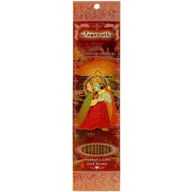 Prabhuji's Gifts Wierooksticks, handgerold, 'Jaganatha' met botanische bloemen, 20 sticks