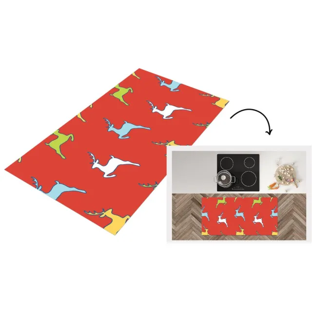 KitchenYeah Keukenloper - Loper keuken - Patroon - Hert - Rood - Keukenloper vinyl, foto 7