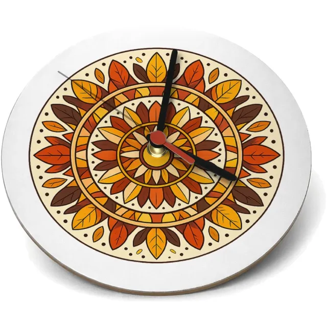 Mr Cadeautjes Klok rond Ø 19 - design Ronde zonnewaaier met botanische rust | cadeau Wit