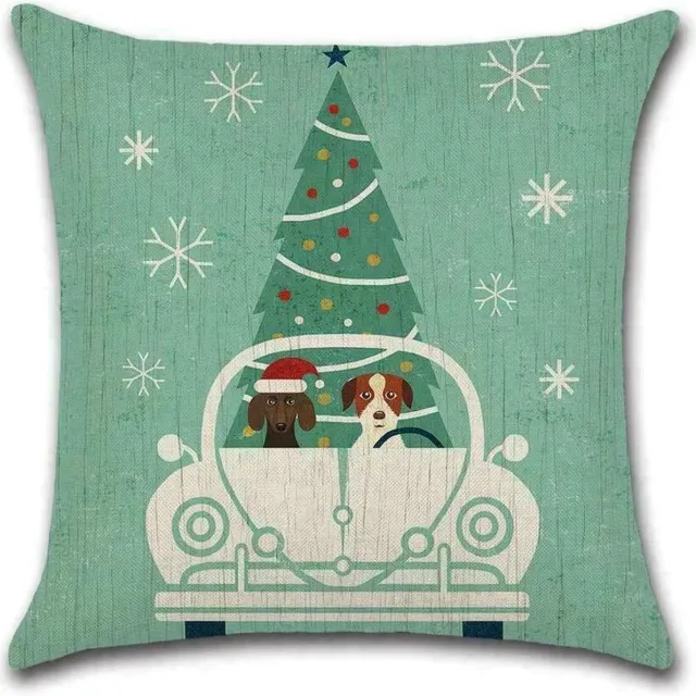By Javy Kussenhoes Kerst - Versierde Kerstboom - Kussenhoes - Kerst - 45x45 cm - Sierkussen - Polyester Groen