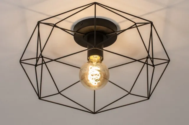 Lumidora Plafondlamp 74271 - Plafonniere - MIA - E27 - Zwart - Metaal - ⌀ 35.5 cm