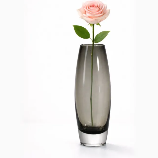 Kristal-Glas Leerdam Kristalglas Leerdam Wednesday Balance – Handgeblazen Kristallen Vaas - Grijs - Voor Binnen - Staand
