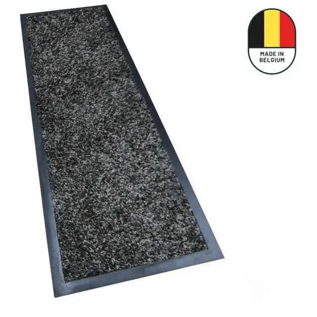 Studio M Deurmat - Droogloopmat - Keukenloper - 60x180 cm - Classic Pro - Donkergrijs - Deurmat Binnen - Schoonloopmat - Loper Tapijt - Antislip - Extra Sterk - Gemaakt in België