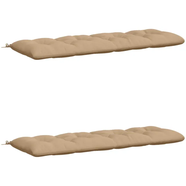 vidaXL Bankkussens - VIANEN - 2 - st - 100% - Polyester - Zand - 170 - x - 60 - x - 12 - cm