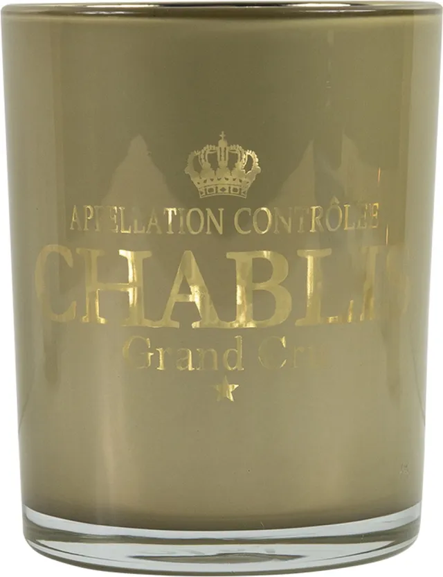 Mars & More Wijn chablis - theelichthouder - taupe - diameter 10 cm