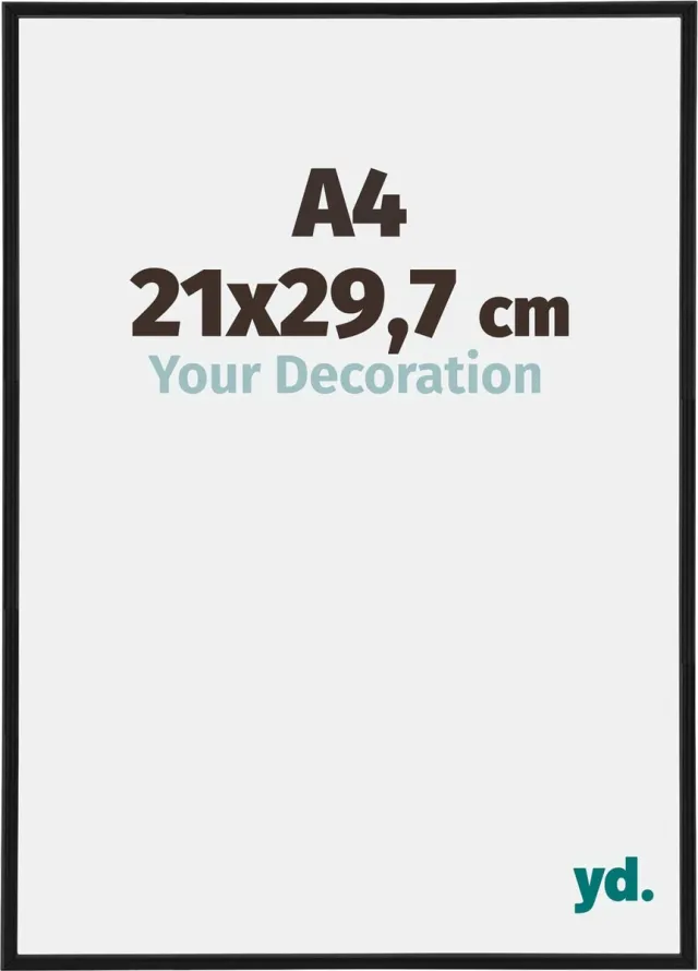 yd. Your Decoration - Fotolijst A4 21x 29,7 cm - Kunststof - Zwart Mat - Annecy