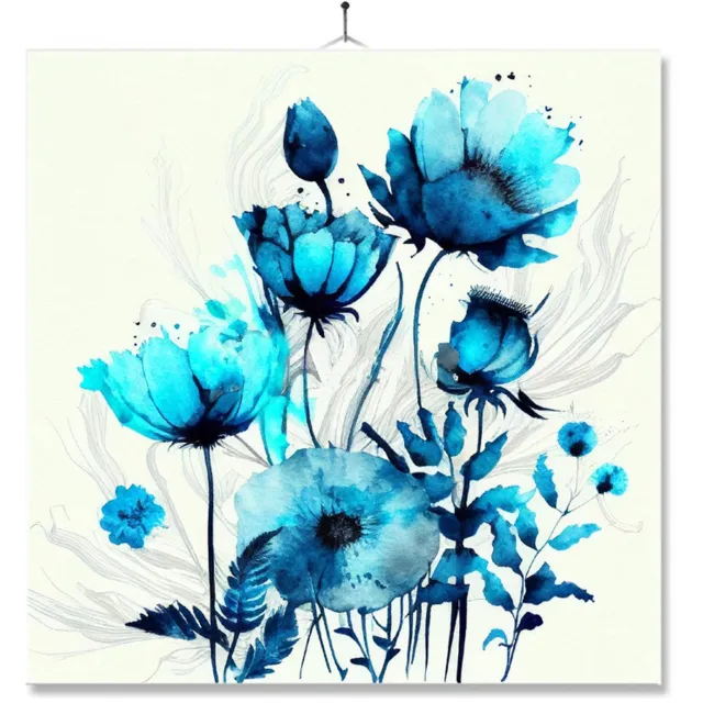 MC Living Tegel Met Opdruk | Kado | Cadeau | Delfs blauwe bloemen Ontwerp 4