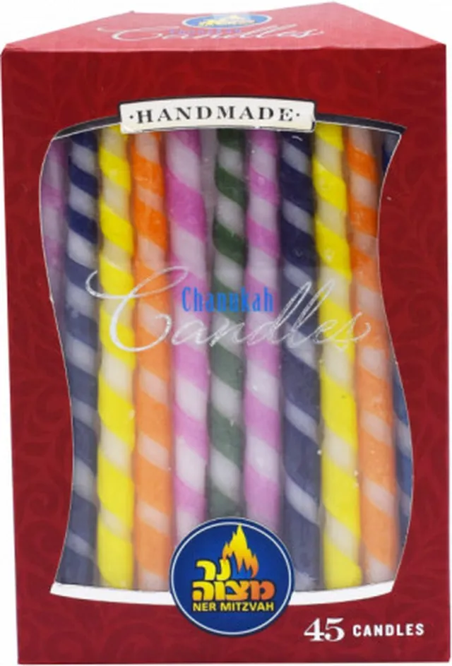 Ner Mitzveh Chanukah Candles Spiral Multi Color