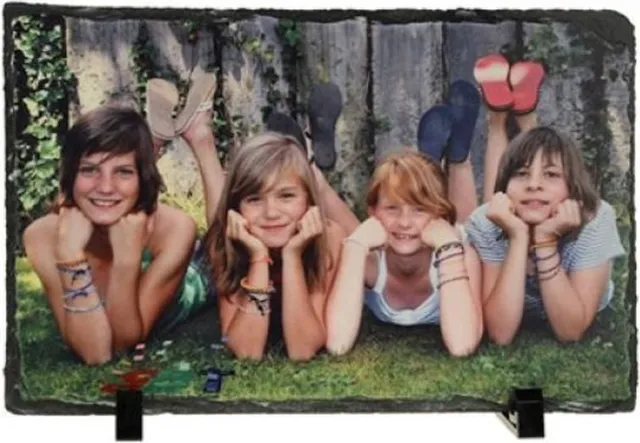 Passie voor Stickers Foto op leisteen rechthoek 14x19cm Zwart