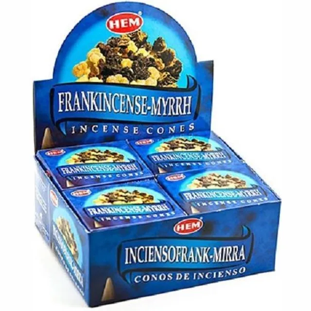 HEM Wierook Kegel Frankincense Myrrh (12 pakjes) zwart/grijs