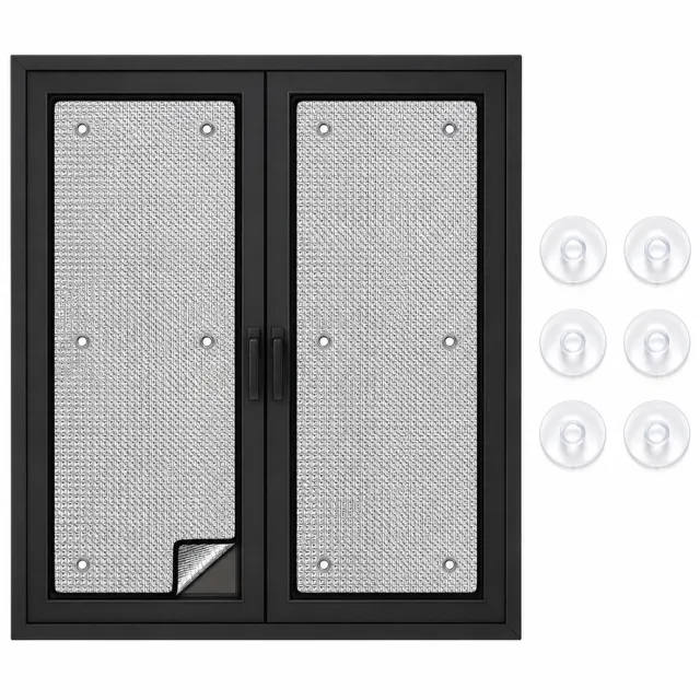 Bobypet Thermische Raamfolie 70x100cm - Warmtewerende Aluminium Raamfolie met Zuignappen - Volledig Verduisterende Zonwerende Folie voor Ramen - UV-bescherming voor Thuis & Kantoor zilver