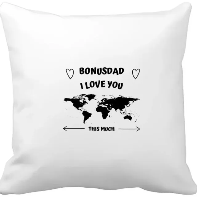 Akyol bonusdad i love you this much Kussen hoes - Vader - geweldige papa - liefste bonusvader - verjaardag - cadeau - kado - bedankje - geschenk - 40 bij 40 cm Multicolor