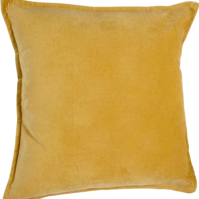 Atmosphera Bank/sierkussens huiskamer Sophia - 45 x 45 cm - okergeel - polyester - met rits