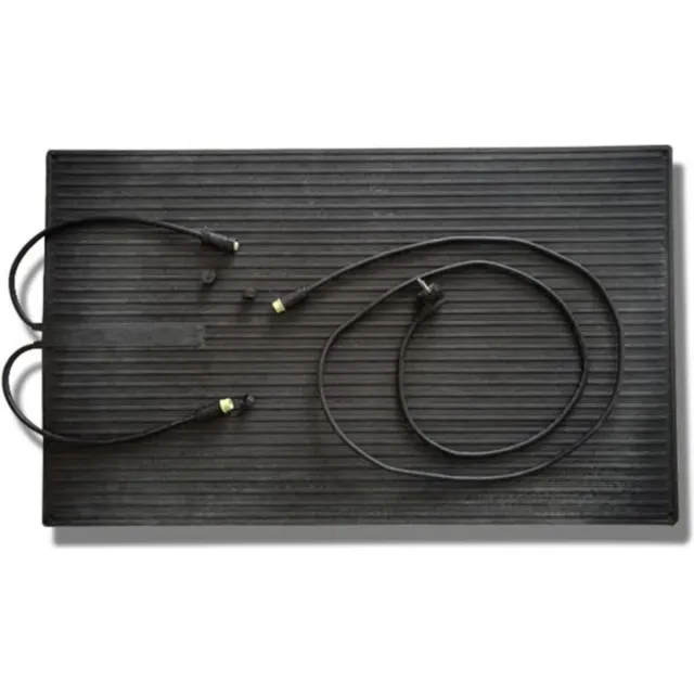 Quality Heating verwarmde droogloopmat - rubberen - koppelbare - infrarood warmtemat - Waterbestendig - 60 x 100 cm - 300Watt Zwart