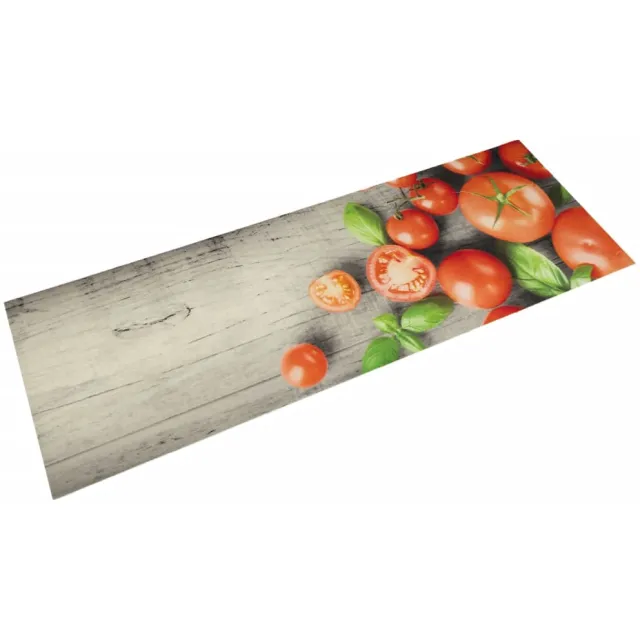 vidaXL Keukenmat wasbaar tomatenprint 60x180 cm fluweel Grijs