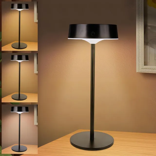 YAGXIG Draadloze Bureaulamp op Zonne-energie - met USB-C - Draadloze LED-bureaulamp - 3 Kleurtemperaturen - 2000mAh Batterij - Nachtlampje met Touchscreen - Geschikt voor Binnen- en Buitengebruik - Zwart