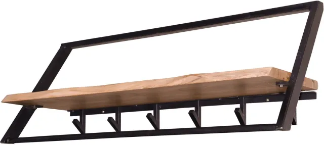 LT-Luce Kapstok Lean Boomstam 5 Haken 1 Mtr Zwart & Bruin