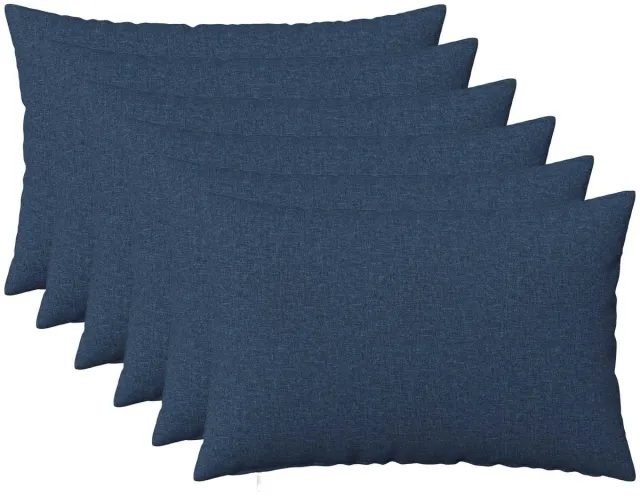 vidaXL Dekenkussen - 6 - st - HEERLEN - Blauw - 30 - x - 50 - cm - Stof