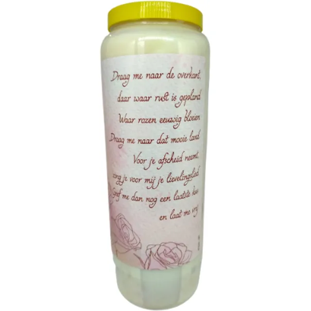 noveenkaars Overkant - 9 dagen brander - set van 5 stuks Wit