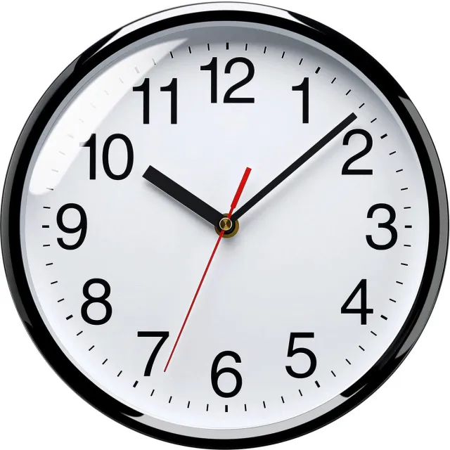 Ibenzoa Stille en Elegante Wandklok van 25 cm met Geruisloos Kwartsuurwerk voor Elke Ruimte zwart