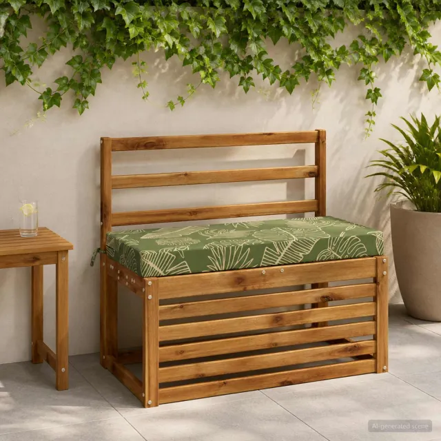 vidaXL Bankkussen SOEST 100% Polyester Bladontwerp 80 x 40 x 8 cm Groen