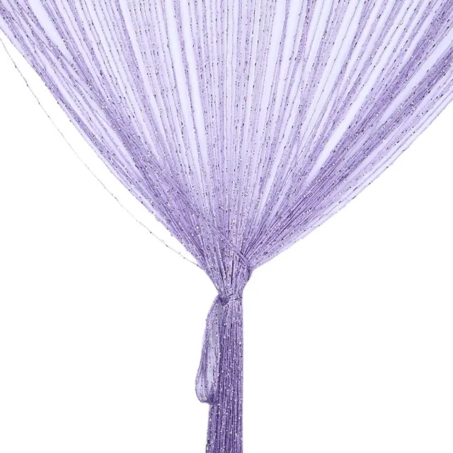 Thuys Draadgordijn, draadgordijn, glitter, wit, 100 x 200 cm, wandgordijn, etalagedecoratie, decoratief gordijn, ruimteverdeler, vliegenbescherming voor bruiloft, café, restaurant (paars) lila