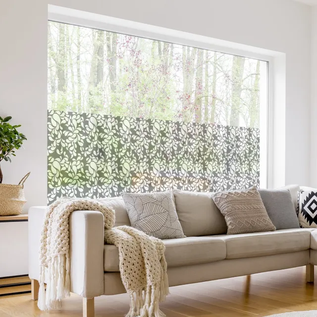 Ambiance Sticker Privacy raamfolie - PETALS XL - Zelfklevende raamfolie voor ramen en douchedeuren - 40x200cm Wit