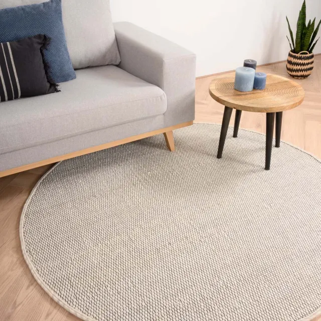 Nordic Weavers Rond wollen vloerkleed - Lett wit 300