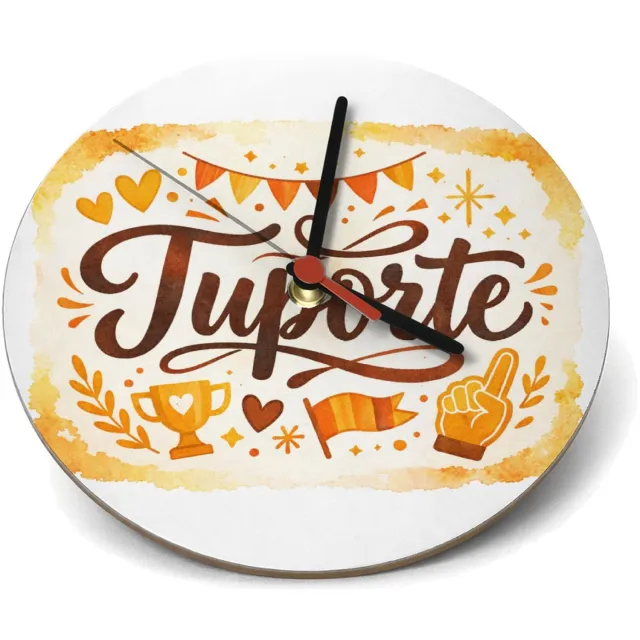 Mr Cadeautjes Klok rond Ø 19 - design Een feestelijke familietypografie met één groot centraal woo | cadeau Wit
