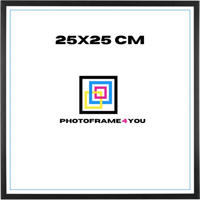 Photoframe4you Fotolijst 25x25 cm - Zwart Mat - Kunststof - Nancy