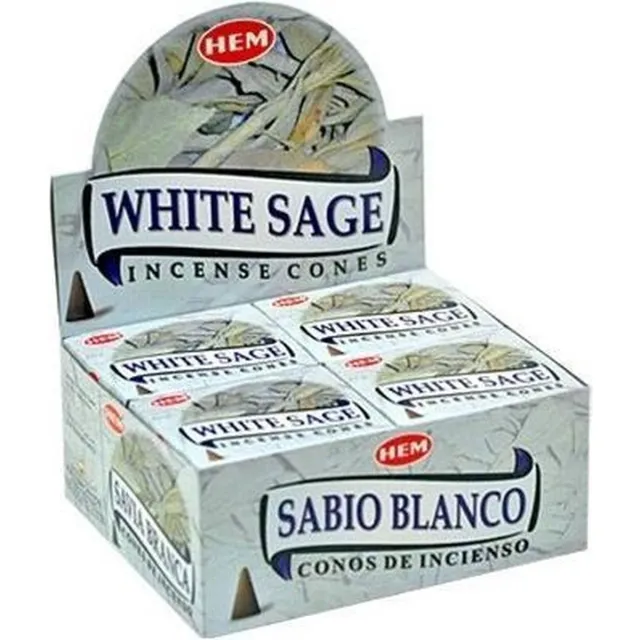 Yogi & Yogini naturals HEM White Sage (witte salie) kegelwierook (12 pakjes)