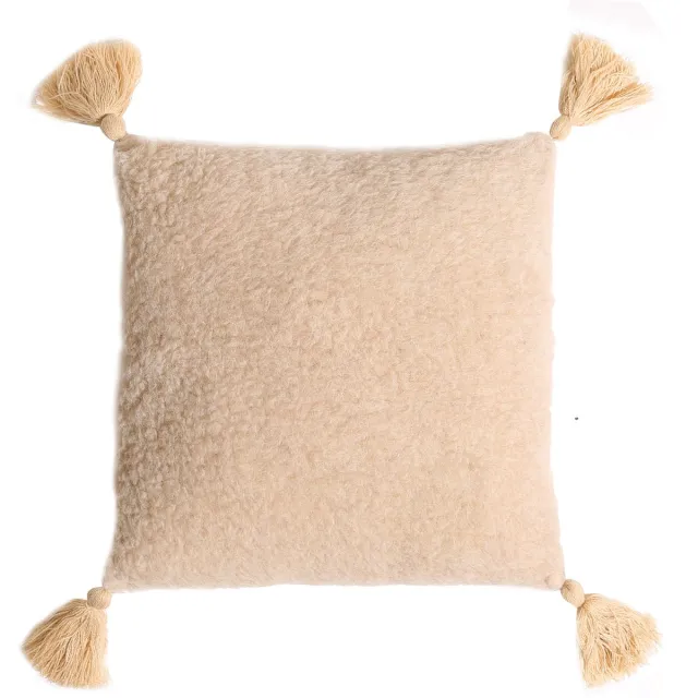 Alwero kussen vierkant | Beige | 45x45cm | 100% wollen kussen
