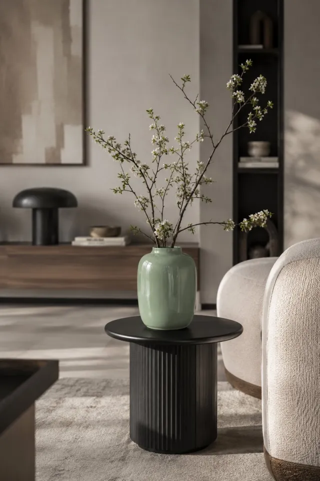 Vase The World Vaas Artic XS | Pastel Green | Mond geblazen glas | Ø17 x H24 cm