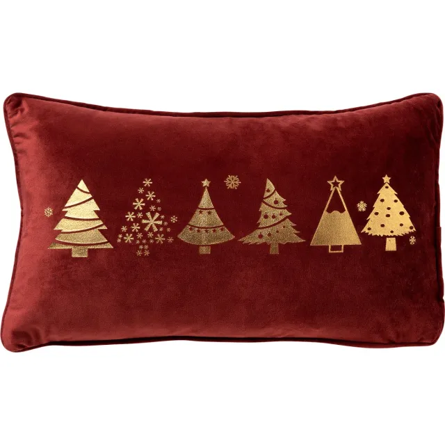Textino TREES - kussenhoes 30x50 cm - kerst - Biking Red - rood