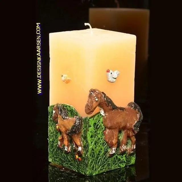 MilaNNE Paarden kaars, Vierkant, CREME, 150x75 mm Overig