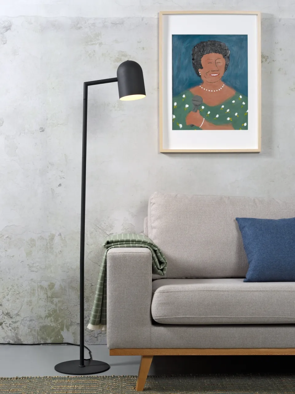 It's About Romi Vloerlamp ijzer Marseille h.141cm/kap rond h.17xdia.12cm, zwart, foto 7