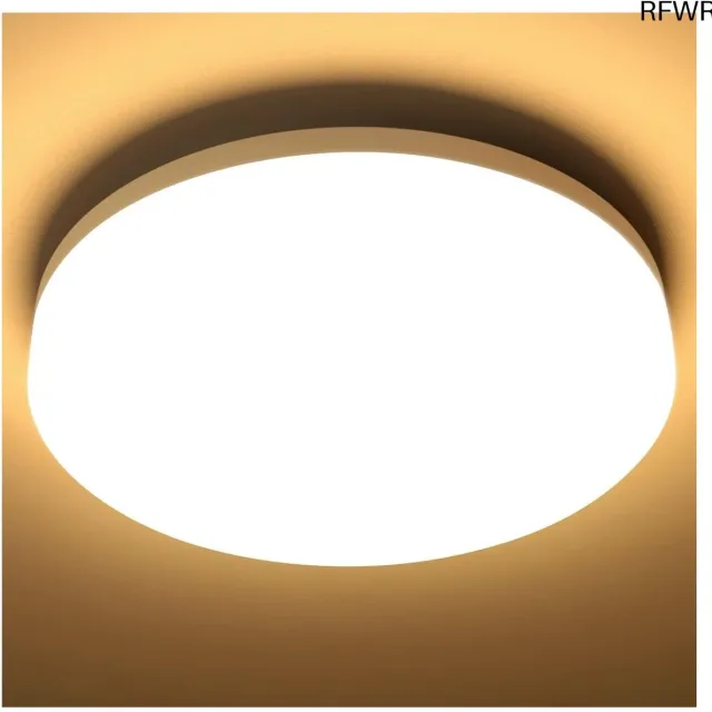 RFWR Ronde LED Plafondlamp 15W IP54 Waterdicht - Perfect voor Badkamer, Slaapkamer, Keuken en Woonkamer - 1500 Lumen Warmwit Licht
