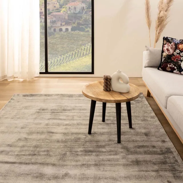 Paon Brillant Viscose vloerkleed vierkant - Glamour zilver 250x250