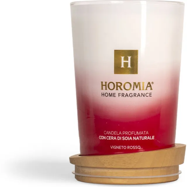 Horomia Vigneto Rosso Geurkaars - 350gr - Natuurlijke Sojawas - Luxe Italiaanse Huisparfum Rood