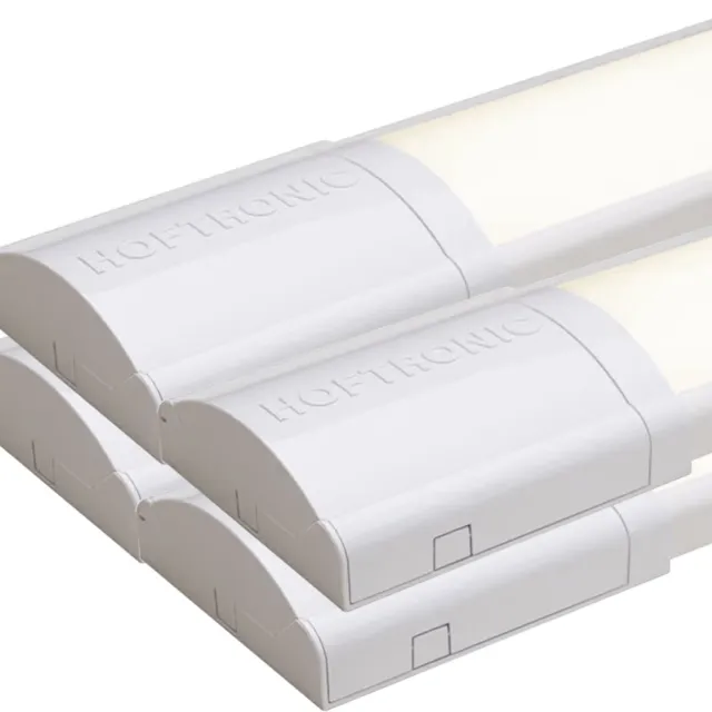 HOFTRONIC 4x HOFTRONIC - LED Batten 60cm - 20W 2400 Lumen - 4000K Neutraal wit - LED TL Armatuur - Voor werkplaats, schuur en als onderbouwverlichting - Incl. montageklemmen & quick connector - 5 jaar garantie