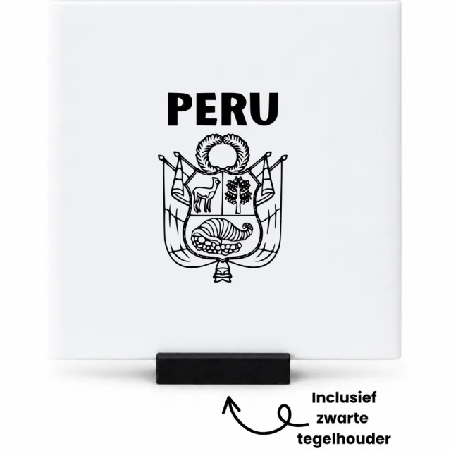 Hacebo Peru tegeltje met tegelhouder - Piloot - toeristen - tegeltjes met tekst - Peru cadeau - beste land - Leuk cadeau voor je Vriend om te geven - spreuktegels - 10.8x10.8 CM Wit