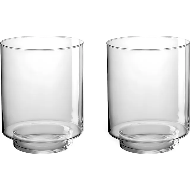 Dulaire Modern Design Windlicht Glas set van 2 transparant
